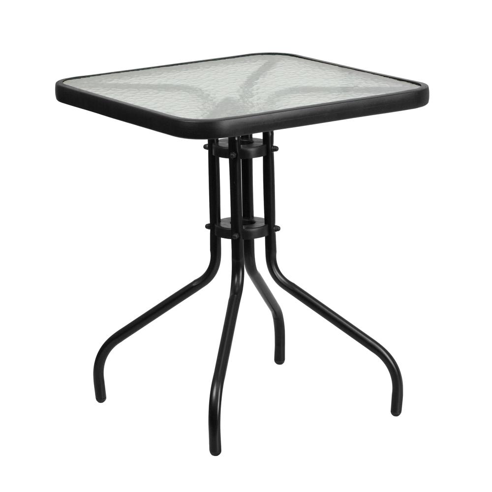 23.5'' Square Tempered Glass Metal Table - Flash Furniture