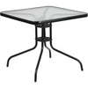 31.5'' Square Tempered Glass Metal Table - Flash Furniture
