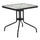 28'' Square Tempered Glass Metal Table with Black Rattan Edging - Flash Furniture