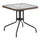 28'' Square Tempered Glass Metal Table with Dark Brown Rattan Edging - Flash Furniture