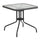 28'' Square Tempered Glass Metal Table with Gray Rattan Edging - Flash Furniture