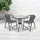 28'' Square Tempered Glass Metal Table with Gray Rattan Edging - Flash Furniture