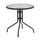 28'' Round Tempered Glass Metal Table with Black Rattan Edging - Flash Furniture