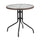 28'' Round Tempered Glass Metal Table with Dark Brown Rattan Edging - Flash Furniture