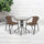 28'' Round Tempered Glass Metal Table with Dark Brown Rattan Edging - Flash Furniture