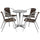 23.5'' Round Aluminum Indoor-Outdoor Table Set with 4 Dark Brown Rattan Chairs - Flash Furniture