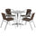 23.5'' Square Aluminum Indoor-Outdoor Table Set with 4 Dark Brown Rattan Chairs - Flash Furniture