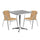 27.5'' Square Aluminum Indoor-Outdoor Table Set with 2 Beige Rattan Chairs - Flash Furniture