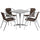 27.5'' Square Aluminum Indoor-Outdoor Table Set with 4 Dark Brown Rattan Chairs - Flash Furniture