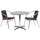 31.5'' Round Aluminum Indoor-Outdoor Table Set with 2 Dark Brown Rattan Chairs - Flash Furniture