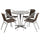 31.5'' Round Aluminum Indoor-Outdoor Table Set with 4 Dark Brown Rattan Chairs - Flash Furniture