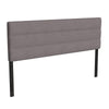King Channel Stitched Fabric Upholstered Headboard, from 44.5'' to 57.25'' - Gray - Flash Furniture