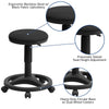 Black Ergonomic Stool with Foot Ring - Flash Furniture