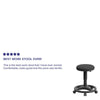 Black Ergonomic Stool with Foot Ring - Flash Furniture