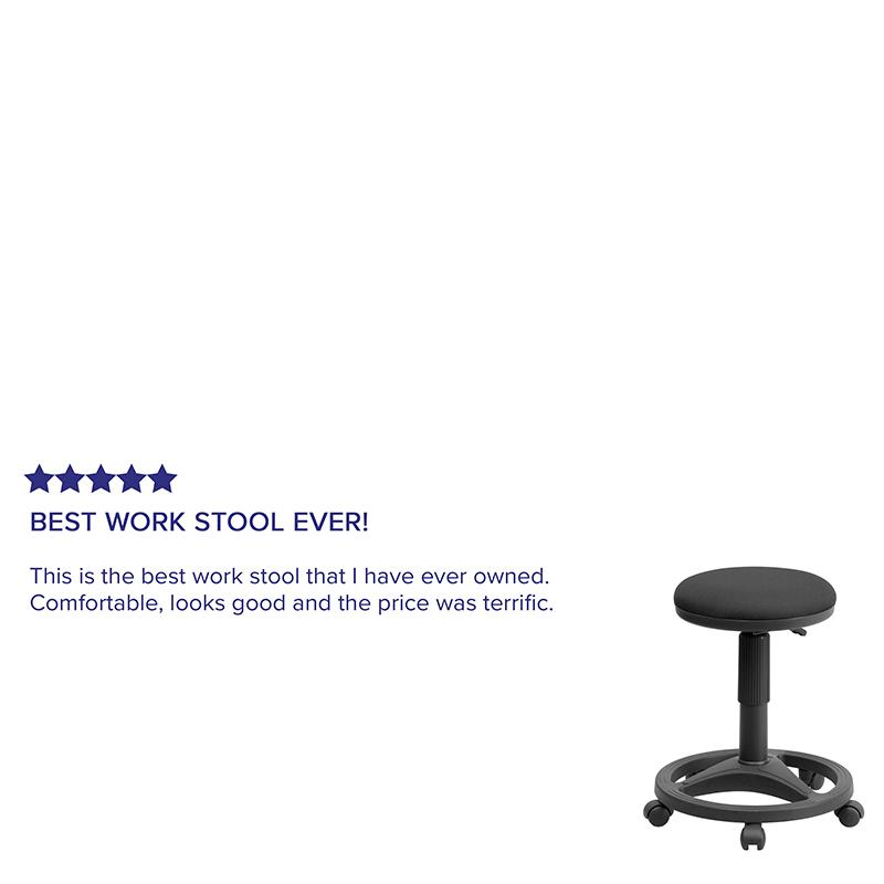 Black Ergonomic Stool with Foot Ring - Flash Furniture