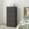 4 Drawer Wood Top BlackFrame Vertical Storage Dresser with Dark Gray Drawers - Flash Furniture