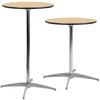 24'' Round Wood Cocktail Table with 30'' and 42'' Columns - Flash Furniture