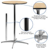 24'' Round Wood Cocktail Table with 30'' and 42'' Columns - Flash Furniture