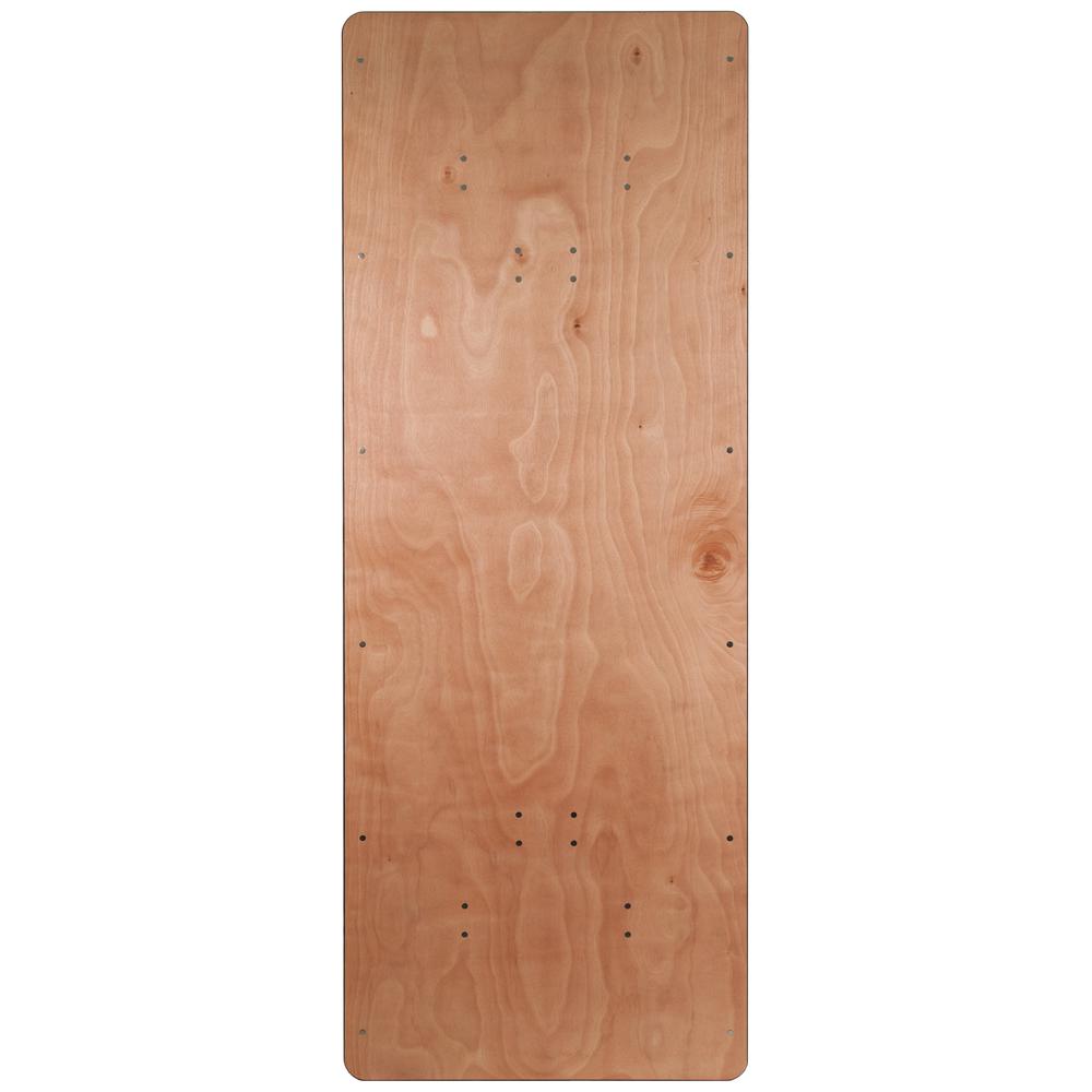 8-Foot Rectangular Wood Folding Banquet Table with Clear Coated Finished Top - Flash Furniture