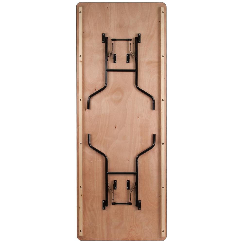 8-Foot Rectangular Wood Folding Banquet Table with Clear Coated Finished Top - Flash Furniture