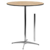 36'' Round Wood Cocktail Table with 30'' and 42'' Columns - Flash Furniture