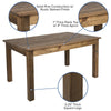 60'' x 38'' Rectangular Antique Rustic Solid Pine Farm Dining Table - Flash Furniture