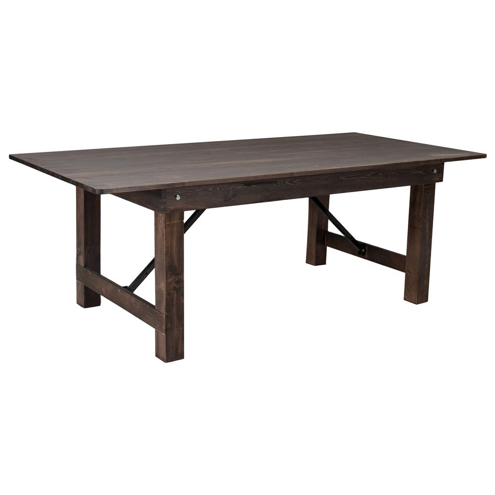 7' x 40'' Farm Style Dining Table with X-Legs for Commercial and Residential Use - Flash Furniture
