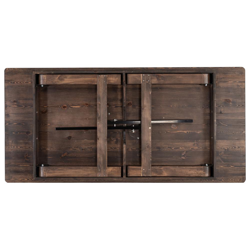 7' x 40'' Farm Style Dining Table with X-Legs for Commercial and Residential Use - Flash Furniture