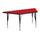 22.5''W x 45''L Trapezoid Red HP Activity Table - Height Adjustable Short Legs - Flash Furniture