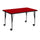Mobile 30''W x 48''L Red Thermal Activity Table - Height Adjustable Short Legs - Flash Furniture