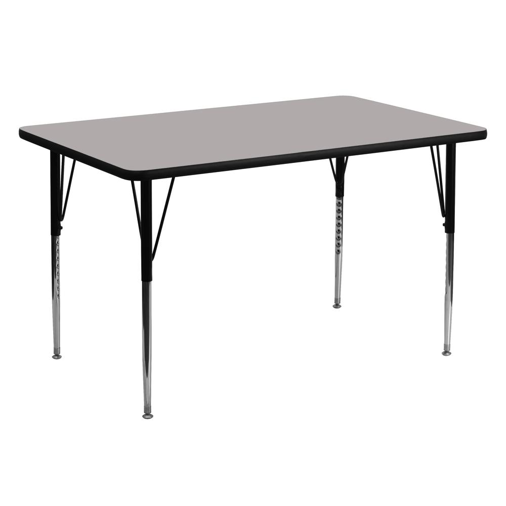 30w X 60l Rectangular Grey Hp Laminate Activity Table Flash Furn