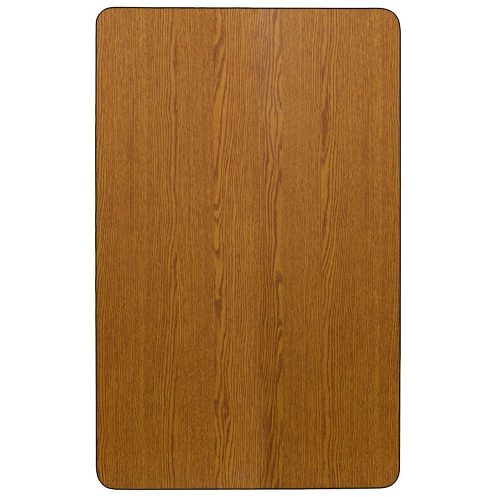 36''W x 72''L Oak Thermal Activity Table - Height Adjustable Short Legs - Flash Furniture