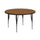 42'' Round Oak Thermal Laminate Activity Table - Height Adjustable Short Legs - Flash Furniture