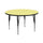 42'' Round Yellow Thermal Laminate Activity Table - Height Adjustable Short Legs - Flash Furniture