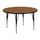 48'' Round Oak Thermal Laminate Activity Table - Height Adjustable Short Legs - Flash Furniture