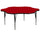 60'' Flower Red Thermal Laminate Activity Table - Height Adjustable Short Legs - Flash Furniture