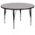 60'' Round Grey Thermal Laminate Activity Table - Height Adjustable Short Legs - Flash Furniture