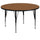 60'' Round Oak Thermal Laminate Activity Table - Height Adjustable Short Legs - Flash Furniture