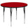 60'' Round Red Thermal Laminate Activity Table - Standard Height Adjustable Legs - Flash Furniture