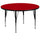 60'' Round Red Thermal Laminate Activity Table - Height Adjustable Short Legs - Flash Furniture