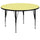 60'' Round Yellow Thermal Laminate Activity Table - Height Adjustable Short Legs - Flash Furniture