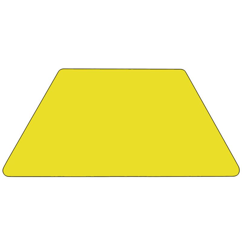 22.5''W x 45''L Trapezoid Yellow HP Activity Table - Standard Height Legs - Flash Furniture