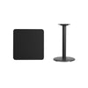 24'' Square Black Laminate Table Top with 18'' Round Table Height Base - Flash Furniture