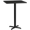 30'' Square Black Laminate Table Top with 22'' x 22'' Bar Height Table Base - Flash Furniture
