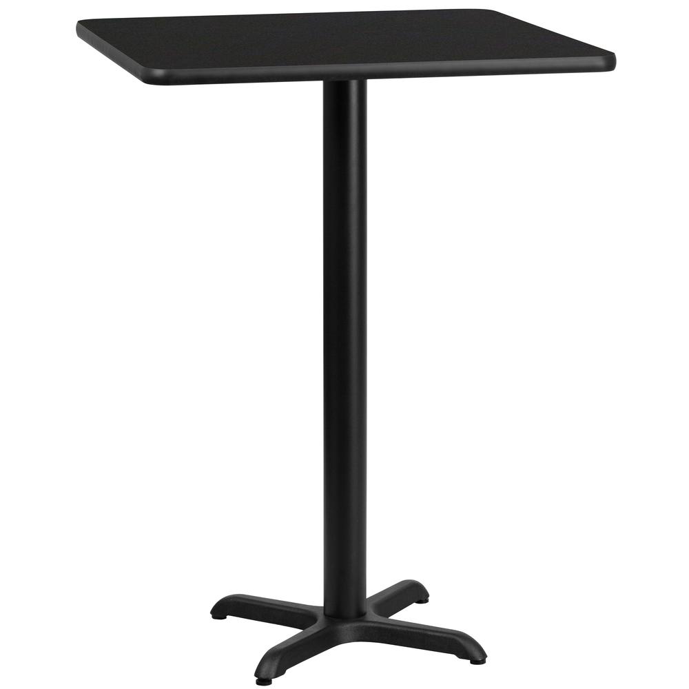 30'' Square Black Laminate Table Top with 22'' x 22'' Bar Height Table Base - Flash Furniture