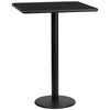 30'' Square Black Laminate Table Top with 18'' Round Bar Height Table Base - Flash Furniture