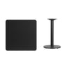 30'' Square Black Laminate Table Top with 18'' Round Table Height Base - Flash Furniture