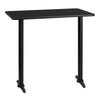 30'' x 42'' Rectangular Black Table Top with 5'' x 22'' Bar Height Table Bases - Flash Furniture