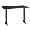 30'' x 42'' Rectangular Black Table Top with 5'' x 22'' Table Height Bases - Flash Furniture