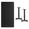 30'' x 60'' Rectangular Black Table Top with 22'' x 22'' Table Height Bases - Flash Furniture